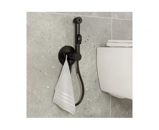 Встраиваемый смеситель с гигиеническим душем IDDIS матовый черный, 003BLR0i08 – изображение 3