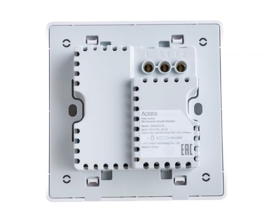 Настенный выключатель Aqara две клавиши, Wall Switch No Neutral, Double Rocker QBKG03LM – изображение 4