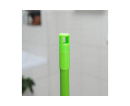 Плоская швабра Доляна телескопический окрашенный черенок, насадка на липучке микрофибра 40х14х80 120 см 5308311 – изображение 5