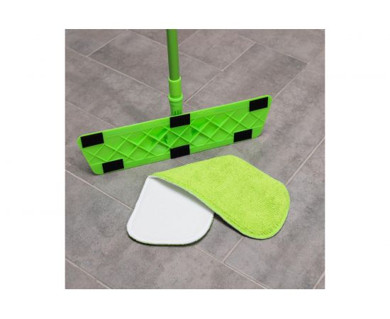 Плоская швабра Доляна телескопический окрашенный черенок, насадка на липучке микрофибра 40х14х80 120 см 5308311 – изображение 6