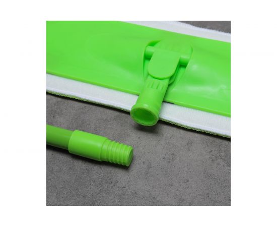 Плоская швабра Доляна телескопический окрашенный черенок, насадка на липучке микрофибра 40х14х80 120 см 5308311 – изображение 8