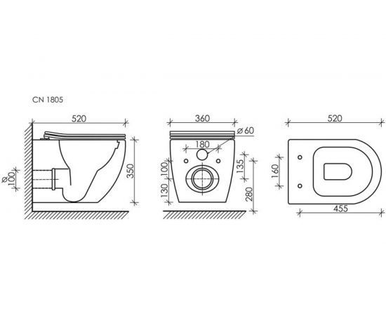 Подвесной унитаз Ceramica Nova MIA Rimless с крепежом, с сиденьем-крышкой с микролифтом CN1805 – изображение 9