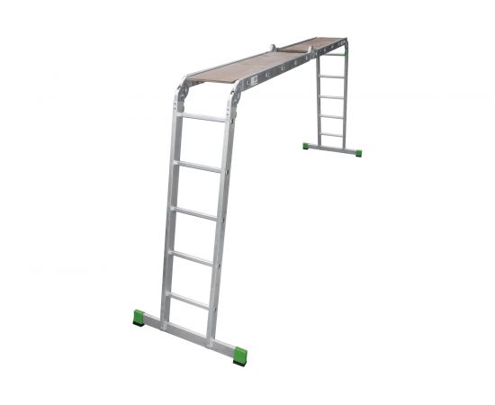 Четырехсекционная Лестница-трансформер с помостом Новая Высота 4х5 ступеней 2330405 – изображение 10