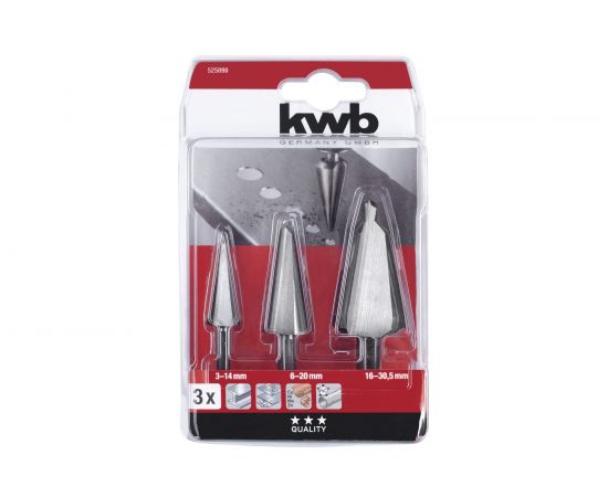 Набор конусных сверл 3 предмета kwb 525090 