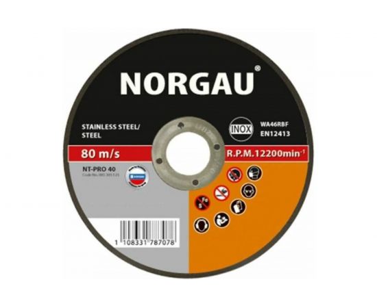 Диск отрезной по стали Inox NT-PRO 40 (180x1.6x22.2 мм) NORGAU 083305180 