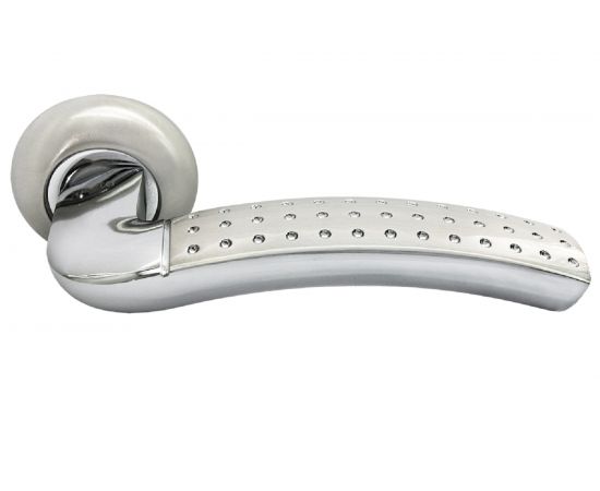 Дверная ручка RUCETTI RAP 7 SN/CP, цвет-бел. никель/хром 9010028 