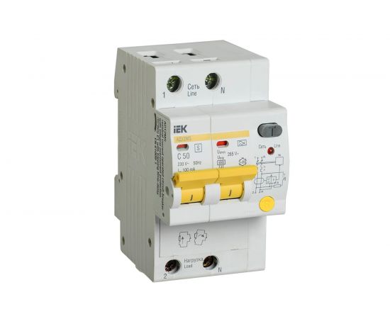 Дифференциальный автомат IEK АД12MS 2Р 50А 100мА MAD123-2-050-C-100 
