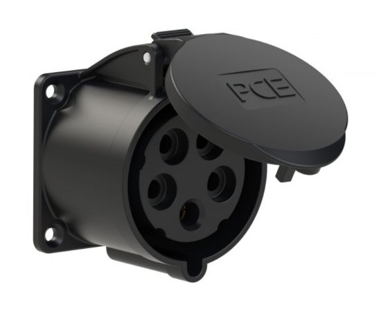 Встраиваемая розетка PCE 32А 400V 3P+N+E IP44 черная 325-6x 