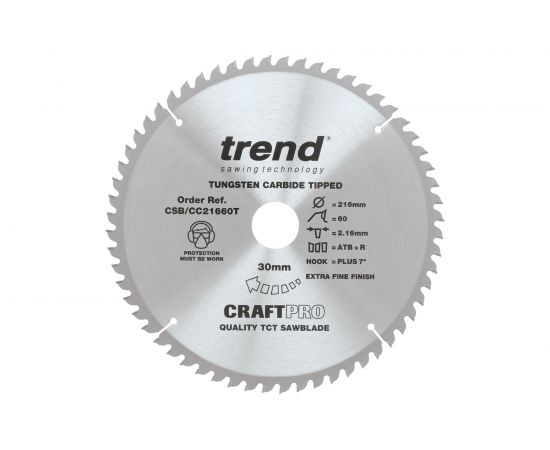 Пильный диск 216 мм 60 зубьев TREND CSB/21660T 