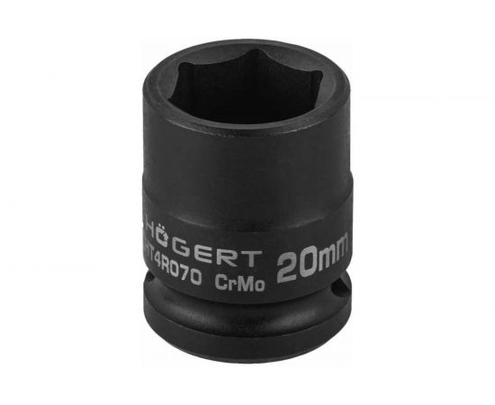 Головка торцевая ударная шестигранная 20 мм, 1/2"", DIN 3121, CrMo HOEGERT TECHNIK HT4R070 
