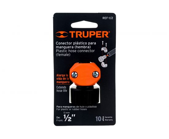 Пластиковый коннектор Truper для шланга 1/2" мама REF-1/2 12712 