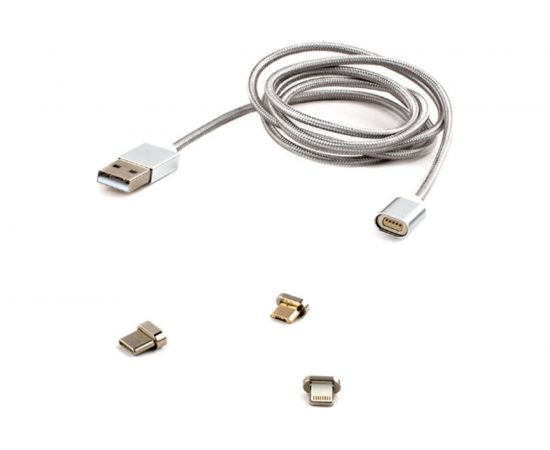 Магнитный кабель Cablexpert USB 2.0 AM - Type C/micro B/M 5P/Lighting, 1м CC-USB2-AMLM31-1M 