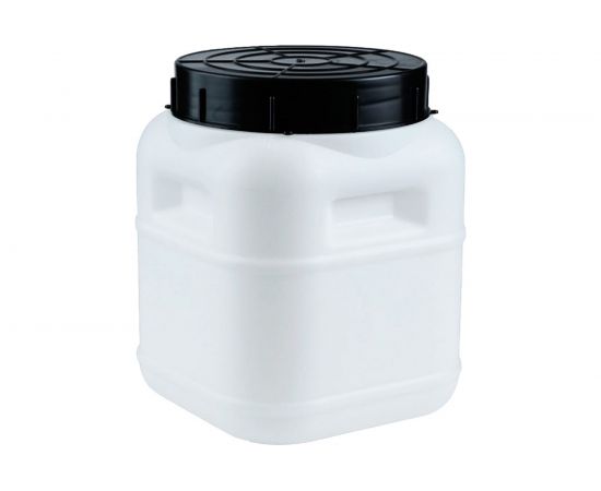 Бочка-бидон Тара.ру п/э, 10 л, квадратная, с крышкой, без вкладыша, белая 23163 