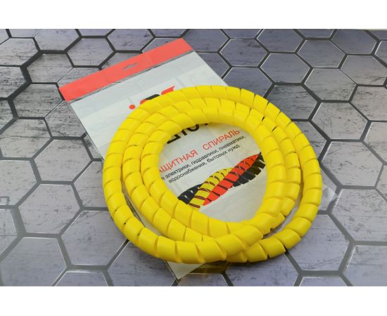 Защитная пластиковая спираль Урдюга d25мм желтая пакет 2м URСП25Ж02 