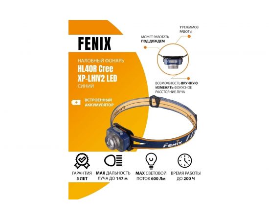 Светодиодный налобный фонарь Fenix Cree XP-LHIV2 LED серый, 300 лм HL40RGY – изображение 13