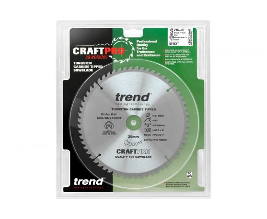 Пильный диск 216 мм 60 зубьев TREND CSB/21660T – изображение 2