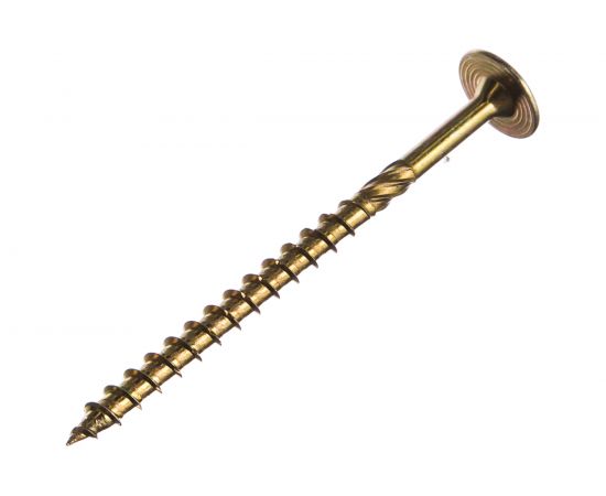 Шуруп Rusconnect CT 08120 с/нарез. д/дерева, прессшайба 8х120 50 шт. Желтый цинк 320812 – изображение 2