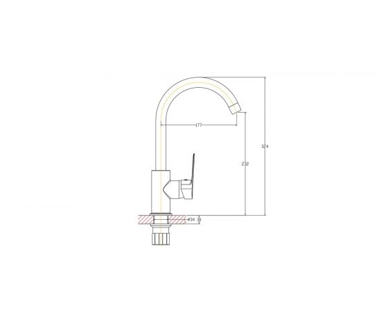 Смеситель для кухни Agger Splendid хром A0900100 – изображение 2