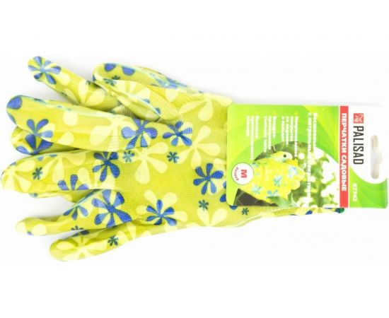 Садовые перчатки PALISAD из полиэстера с нитриловым обливом, зеленые, M PALISAD 67742 – изображение 2