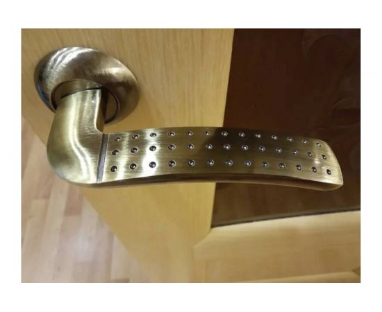 Дверная ручка RUCETTI RAP 7 SN/CP, цвет-бел. никель/хром 9010028 – изображение 2