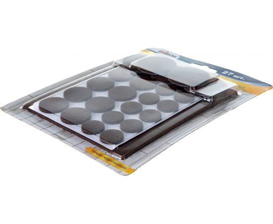 Самоклеящиеся подкладки для мебели UNIBOB войлочные, упак. 27 шт. темно-коричн. 214951 – изображение 3