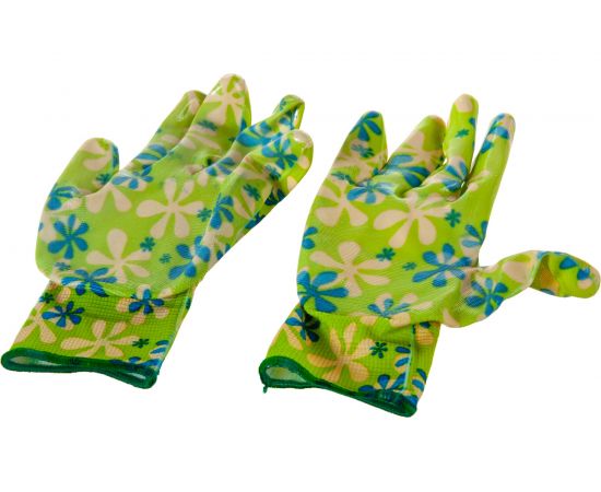 Садовые перчатки PALISAD из полиэстера с нитриловым обливом, зеленые, M PALISAD 67742 – изображение 3
