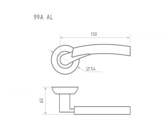 Дверная ручка НОРА-М 99А AL мат.хром 15297 – изображение 3