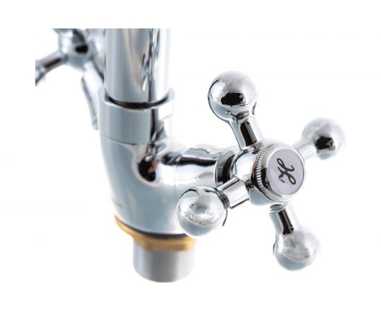 Смеситель для кухни LEDEME гибкий шланг, крест, белый, L1319-3 65842 – изображение 4