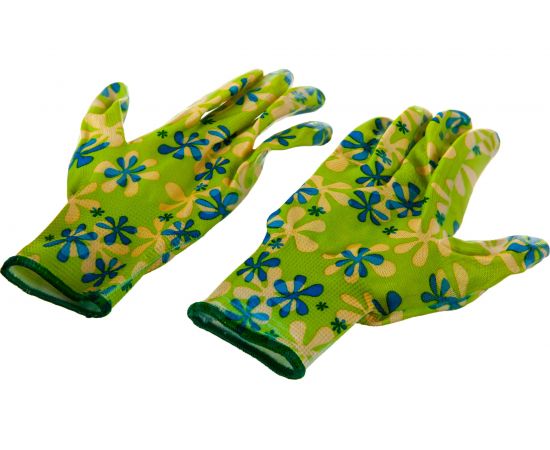 Садовые перчатки PALISAD из полиэстера с нитриловым обливом, зеленые, M PALISAD 67742 – изображение 4