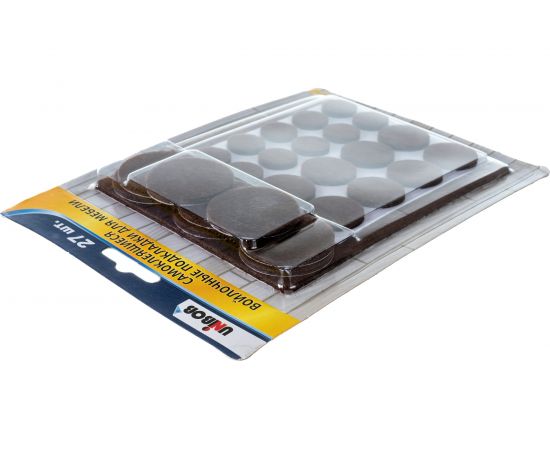 Самоклеящиеся подкладки для мебели UNIBOB войлочные, упак. 27 шт. темно-коричн. 214951 – изображение 4