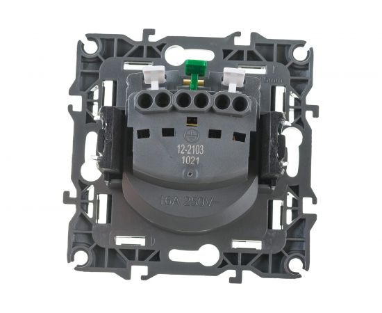 Розетка ЭРА 12-2103-05 2P+E Schuko со шторками с крышкой, 16A-250В, IP20, антрацит Б0014697 – изображение 4