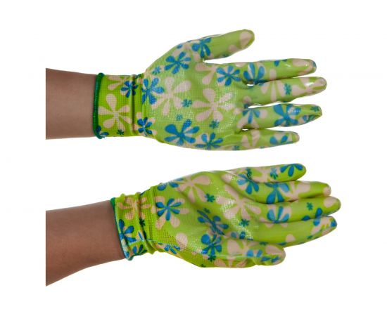 Садовые перчатки PALISAD из полиэстера с нитриловым обливом, зеленые, M PALISAD 67742 – изображение 5