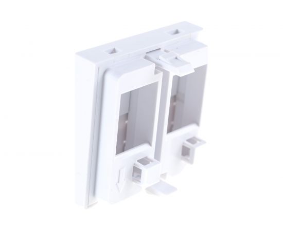 Вставка LANMASTER 45x45 на 2 кейстоуна, со шторкой, маркировк��й, иконками, белая, – изображение 5