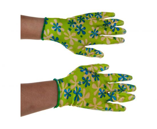 Садовые перчатки PALISAD из полиэстера с нитриловым обливом, зеленые, M PALISAD 67742 – изображение 6
