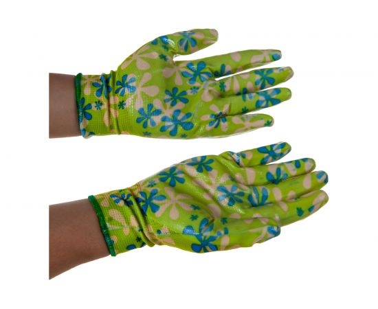 Садовые перчатки PALISAD из полиэстера с нитриловым обливом, зеленые, M PALISAD 67742 – изображение 7