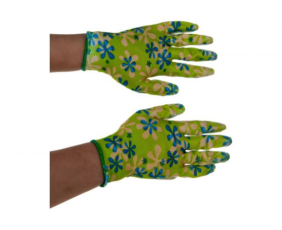 Садовые перчатки PALISAD из полиэстера с нитриловым обливом, зеленые, M PALISAD 67742 – изображение 8