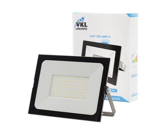 Прожектор VKL electric LED 100W SMD VLF7-100-6500- В 9000Лм 220V, IP65, черный 1/ 10 1013404 