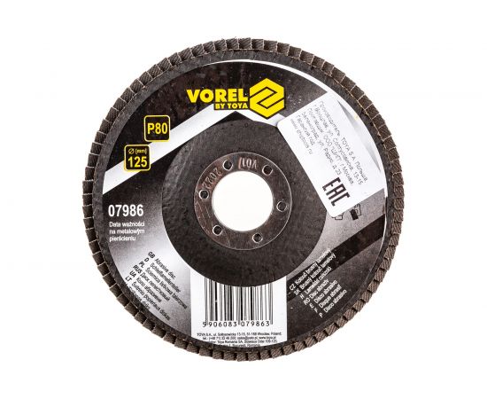 Диск лепестковый (125х22 мм; Р80) VOREL 7986 