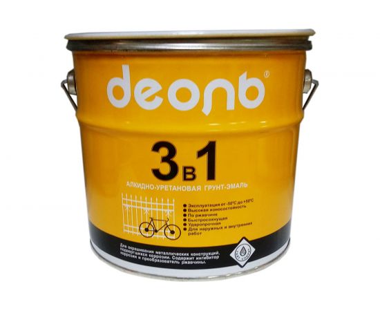 Грунт-эмаль ДЕОЛЬ 3 в 1 по ржавчине светло-серый матовый D3V1G3 
