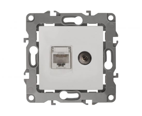 Комбинированная розетка ЭРА 12-3110-01 RJ45 TV, IP20, 12, белый Б0027441 