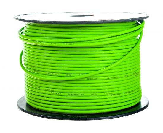Провод ПГВА REXANT 1х1.00 кв.мм, зеленый, бухта 100 м 01-6523 