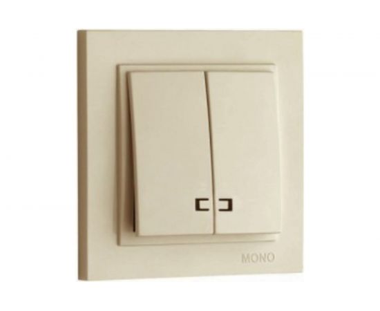 Двухклавишный выключатель MONO ELECTRIC с подсветкой DESPINA кремовый 102-170025-103 