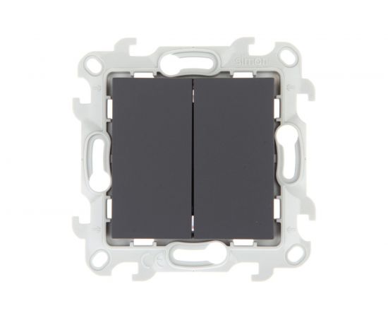 Двухклавишный выключатель Simon графит 2450398-038 