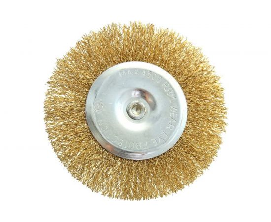 Щетка плоская металлическая со шпилькой 100 мм для дрели TUNDRA 1032378 – изображение 2