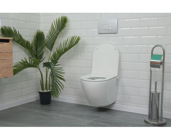 Подвесной унитаз ALCORA Encanto безободковый, с сиденьем дюропласт, микролифт, скрытый монтаж LT-046E-R – изображение 18