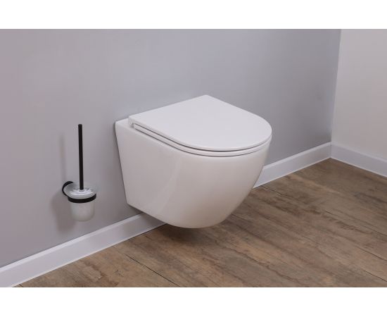 Подвесной унитаз ALCORA Encanto безободковый, с сиденьем дюропласт, микролифт, скрытый монтаж LT-046E-R – изображение 2