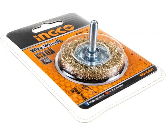 Щетка-крацовка дисковая на шпильке (50х0.35х6.35 мм) INGCO WB40501 – изображение 2