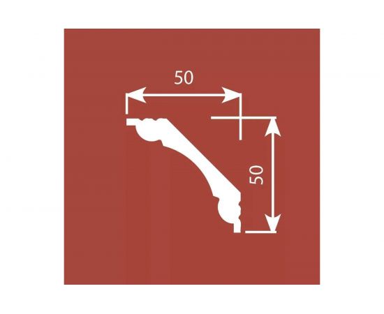 Карниз Cosca decor KX001 50x50 мм, 2000 мм, экополимер СПБ069526 – изображение 2