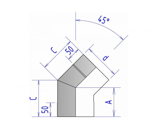 Отвод ФЕНИКС ДЫМОХОДЫ 1ОТ 45х150, 409 1.0 000000763 – изображение 2