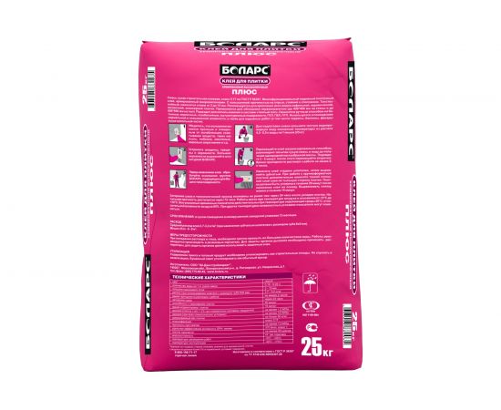 Клей для плитки БОЛАРС Плюс 25 кг 00000003740 – изображение 2